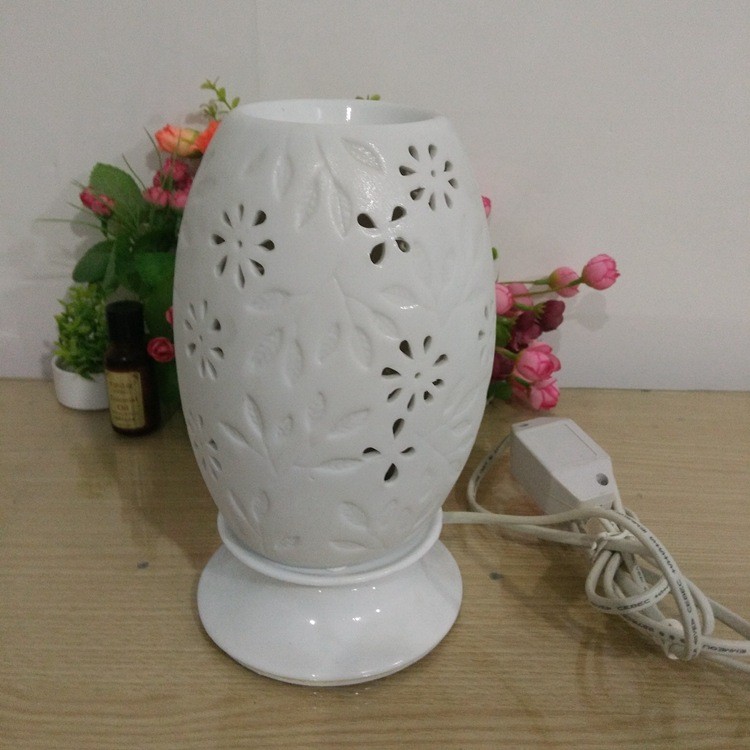 陶瓷灯罩手工镂空台灯家居酒店摆饰插电熏香灯瓷器工艺品详情图2