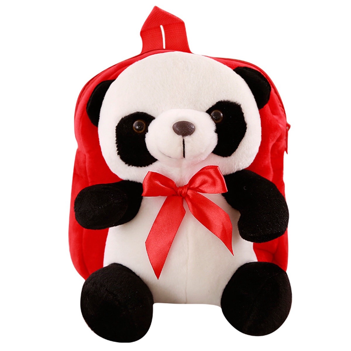 韩版可爱毛绒背包熊猫儿童书包熊猫玩具包包儿童双肩包厂家直销详情图2