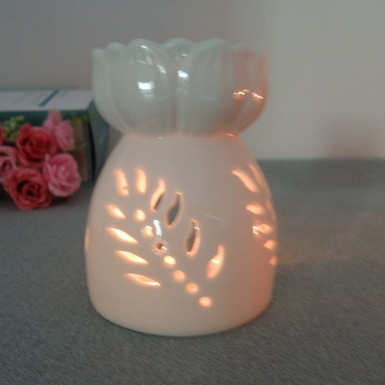 香薰莲花香炉居家摆件 固体茶蜡烛台雕刻工艺品详情图2