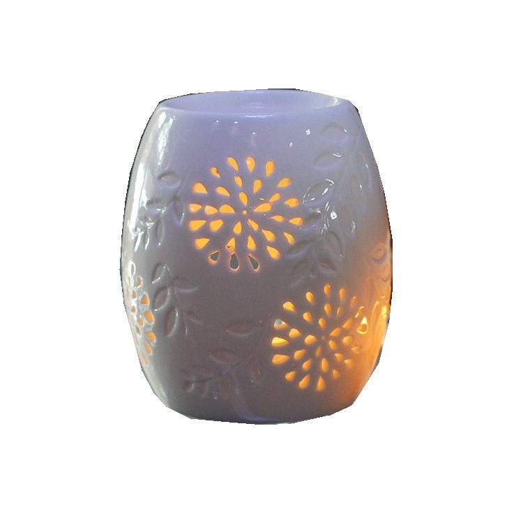 陶瓷工艺品茶蜡烛台镂空高温白瓷 固体蜡香精炉熏香细节图