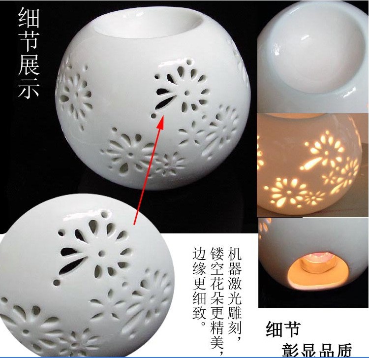 工艺品熏香炉精油灯茶香固体蜡容器德化陶瓷香薰小夜灯详情图9