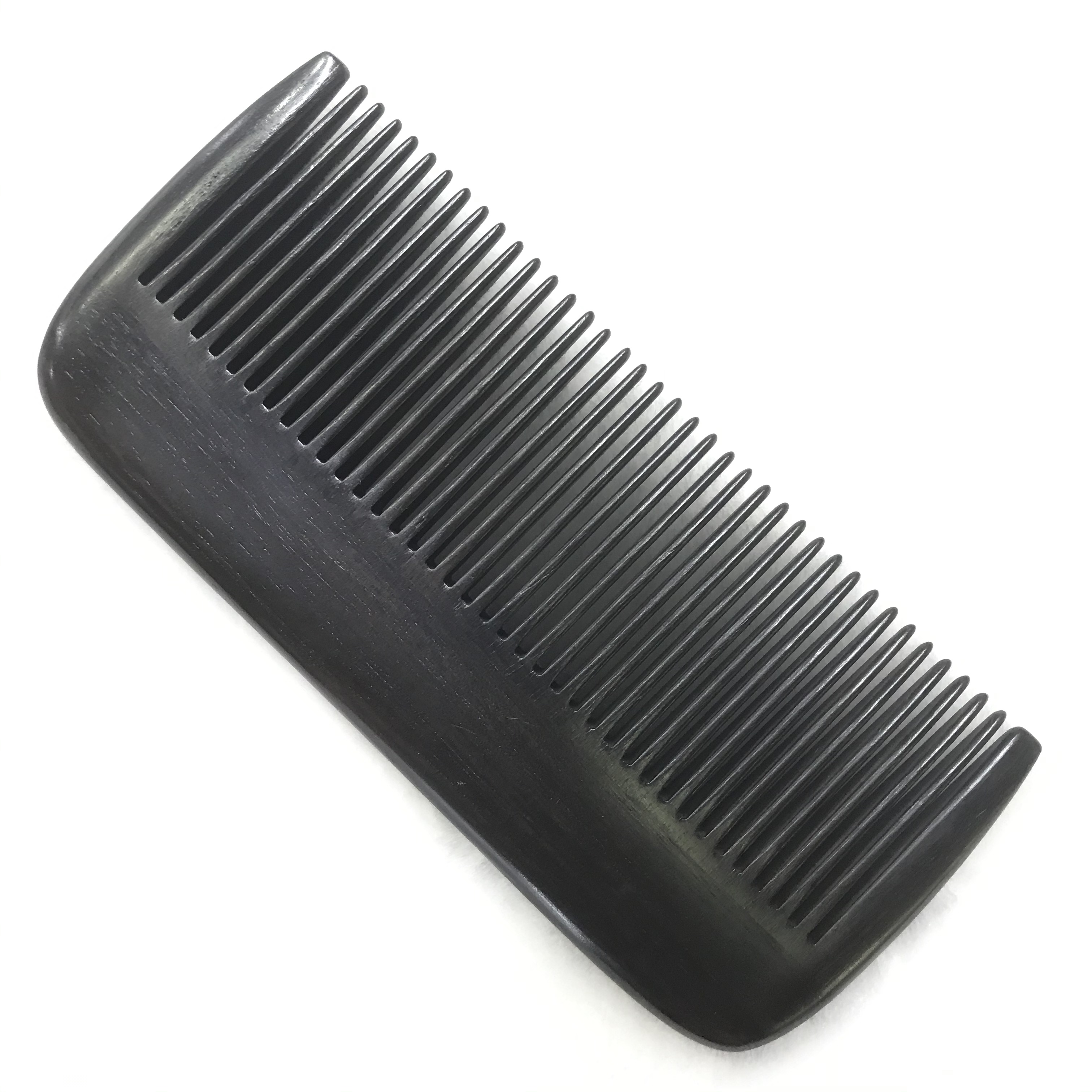 High-end natural wood ebony inlaid copper straight hair comb detail image 4