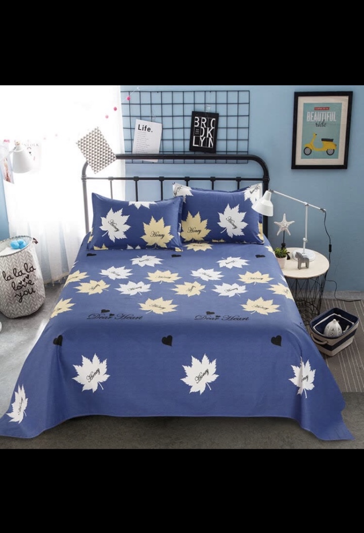 2022新款厂家直销全棉粗布床单蓝色宽200✖️长230CM