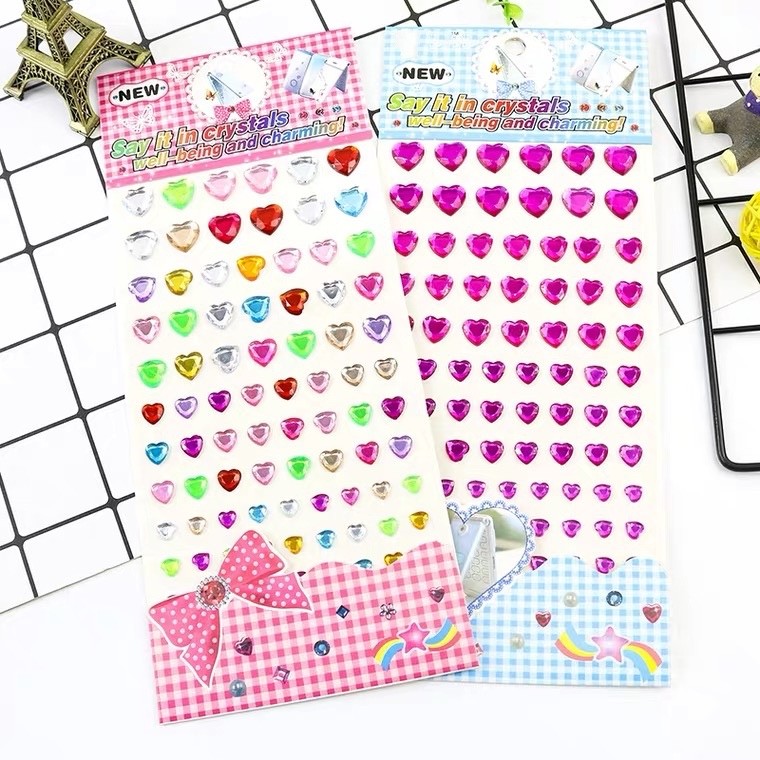 圆形爱心梅花方块钻贴水晶亚克力宝石装饰贴儿童DIY手工用品详情图1