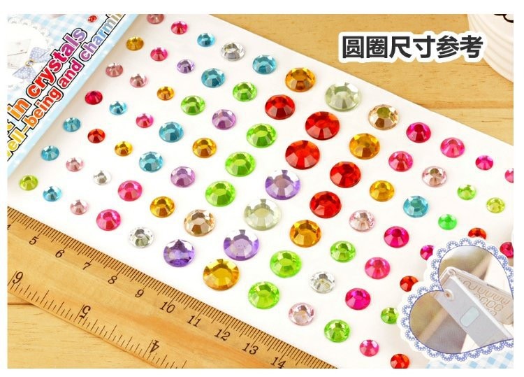 圆形爱心梅花方块钻贴水晶亚克力宝石装饰贴儿童DIY手工用品详情图7