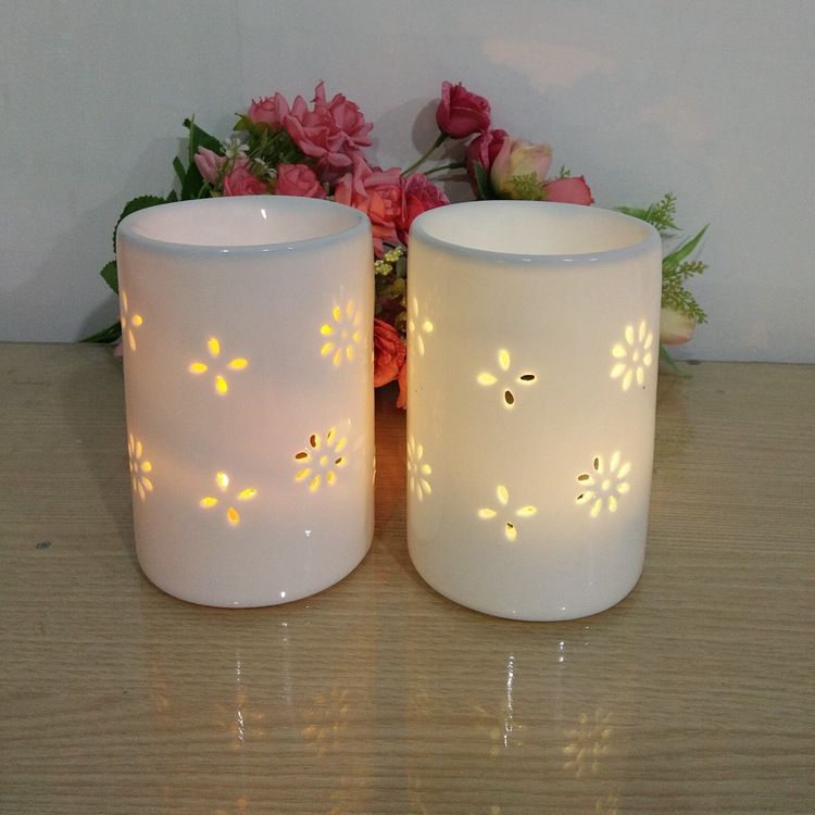 熏香精油炉沉香器具居家摆件蜡烛小夜灯手工镂空陶瓷礼品