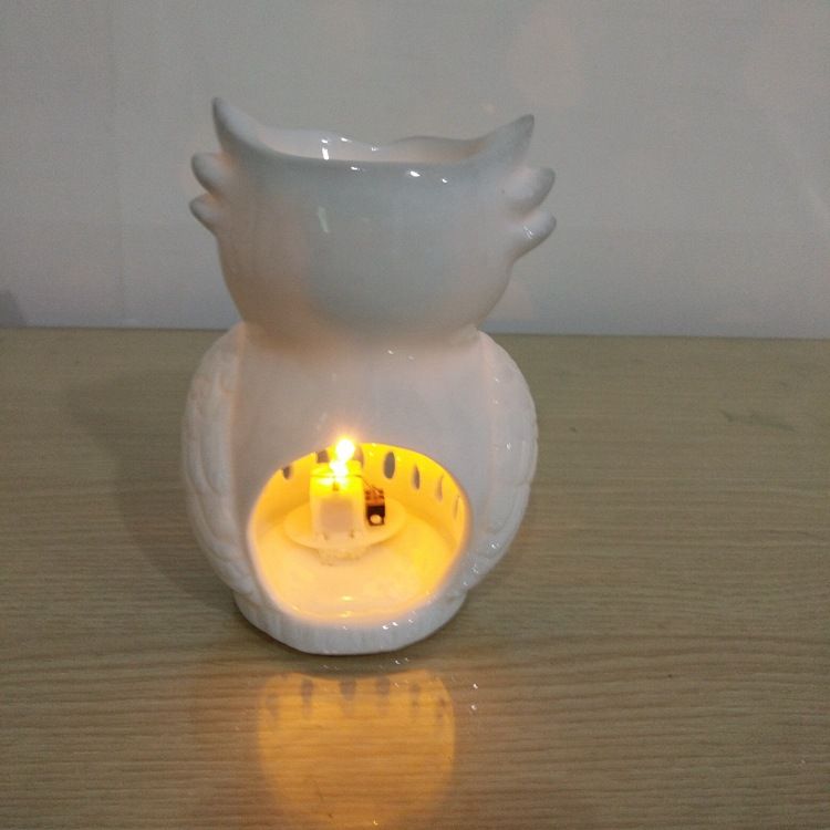 熏香炉手工镂空瓷器工艺品家居酒店足浴猫头鹰小夜灯摆饰产品图