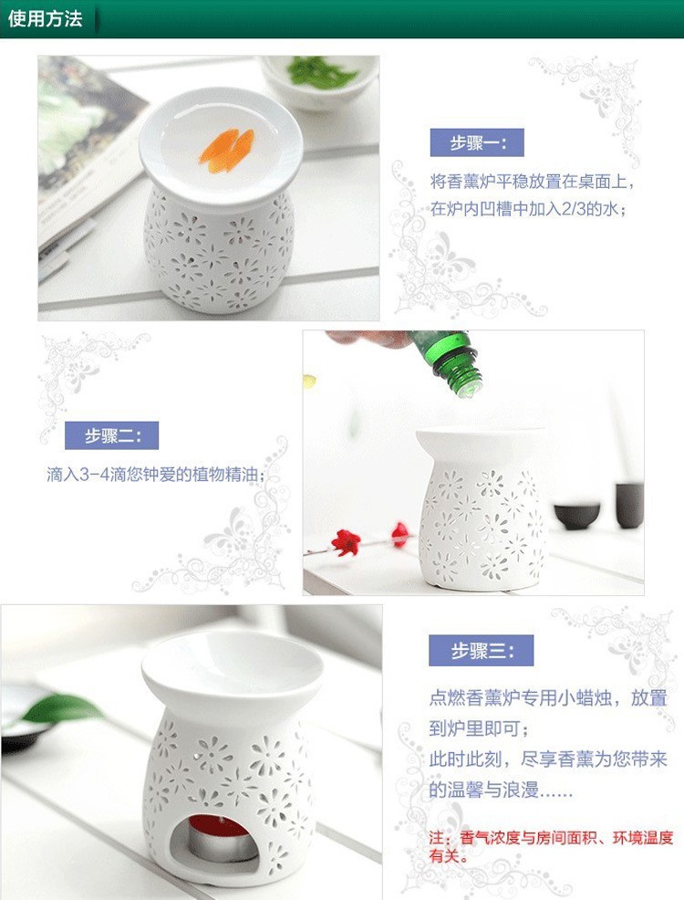 熏香炉手工镂空瓷器工艺品家居酒店足浴猫头鹰小夜灯摆饰详情图7