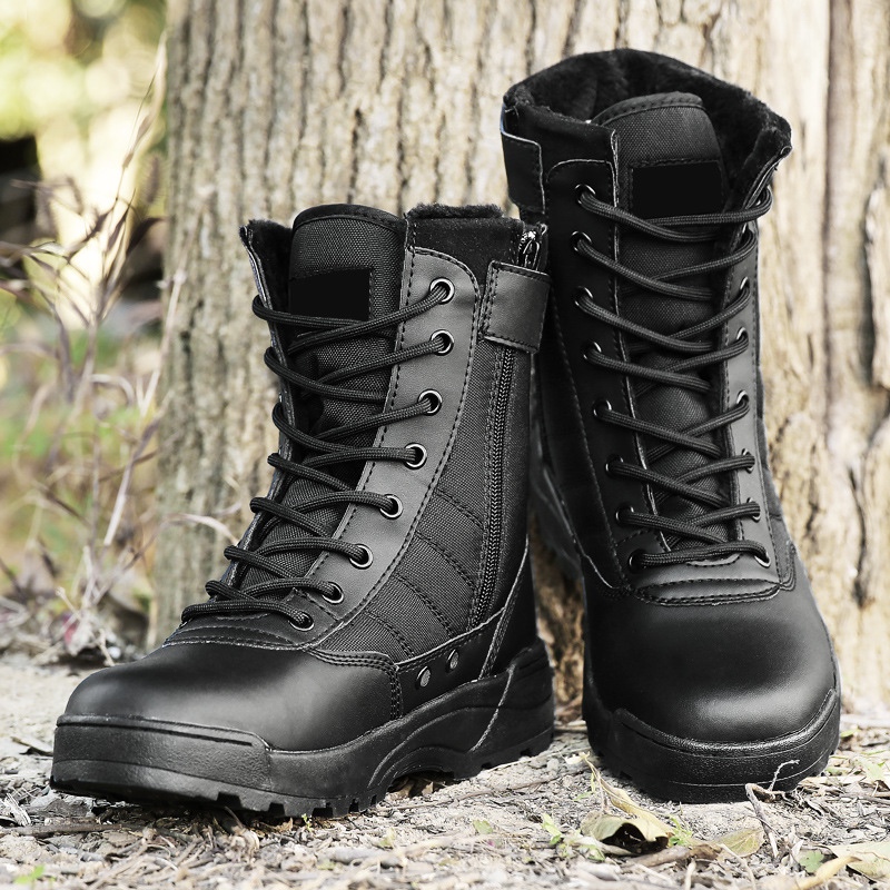 Military boots and cotton men's winter style special Forces combat boots cotton boots outdoor land land boots desert tactical boots with velvet military shoes