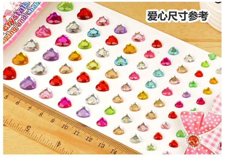 圆形爱心梅花方块钻贴水晶亚克力宝石装饰贴儿童DIY手工用品详情图3