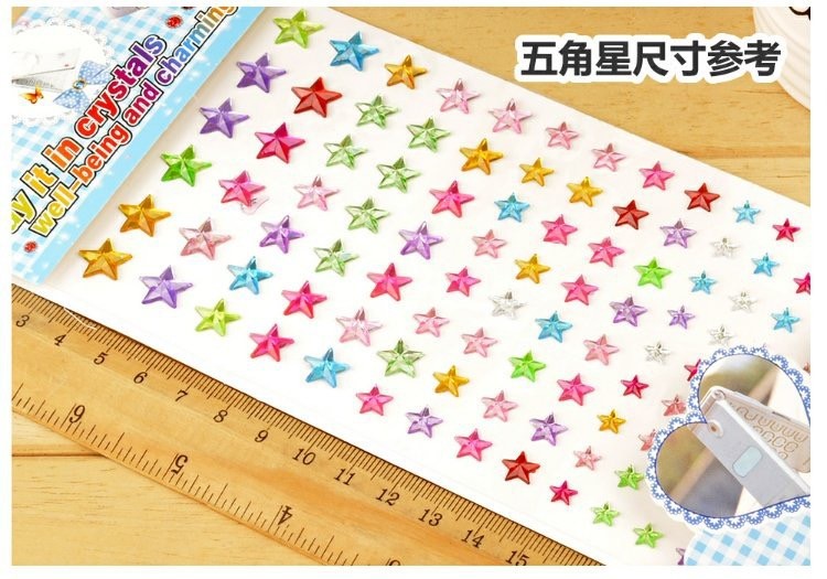 圆形爱心梅花方块钻贴水晶亚克力宝石装饰贴儿童DIY手工用品详情图6