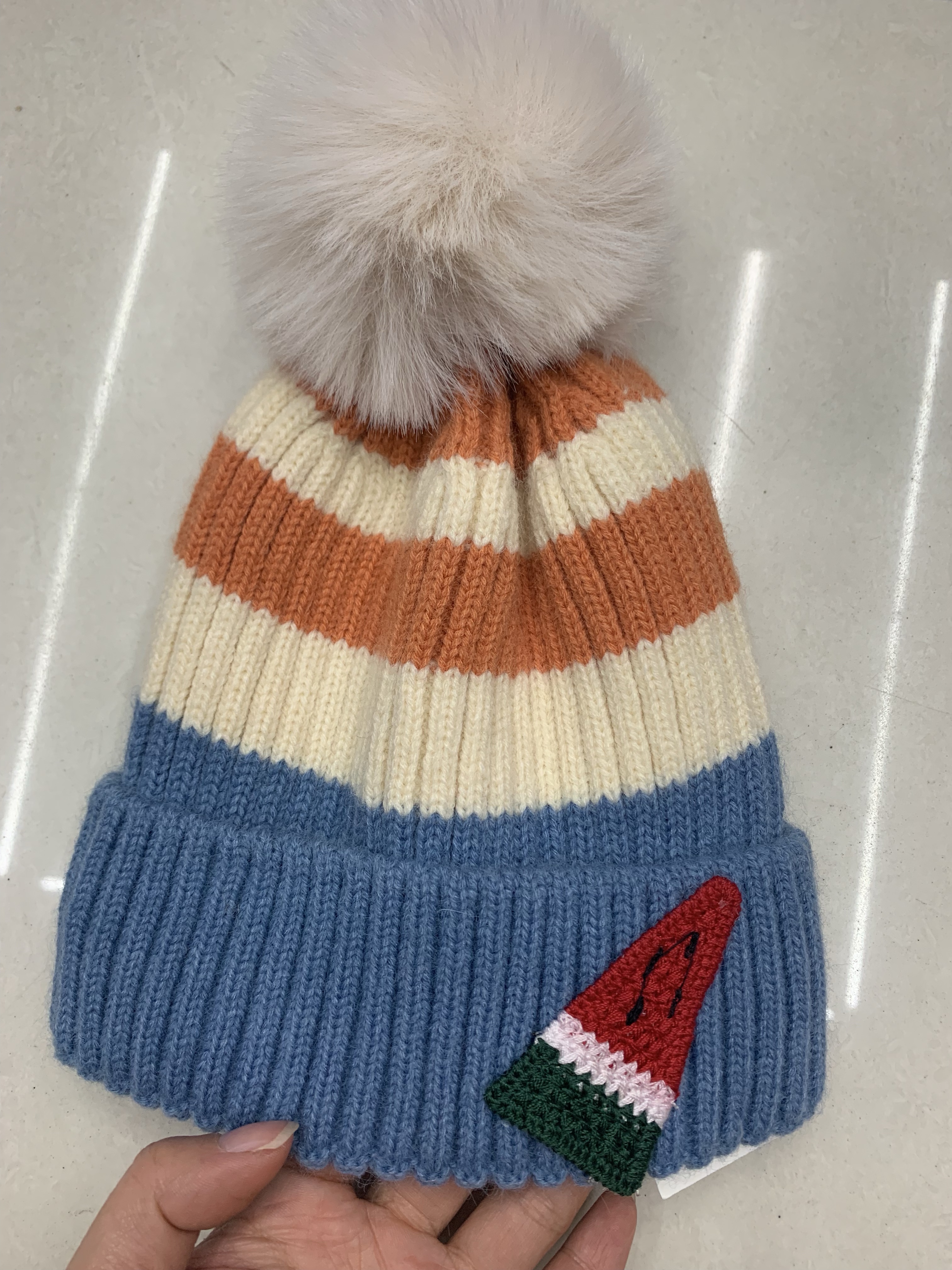 秋冬小孩加绒毛线帽详情图6