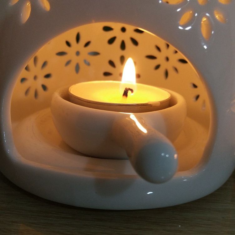 陶瓷工艺品高温白瓷熏香炉精油炉香精炉配件防烫手蜡烛托细节图