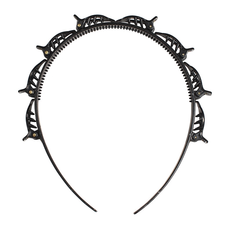 日韩系编织创意发箍双层刘海夹固定神器多层镂空编发头箍网红造型发夹子