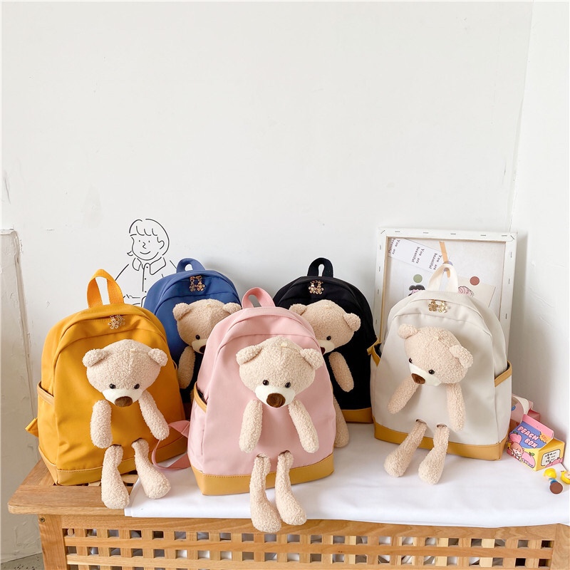 Children's bags 2020 autumn new backpack cute bear small backpack boys and girls children primary school bags
