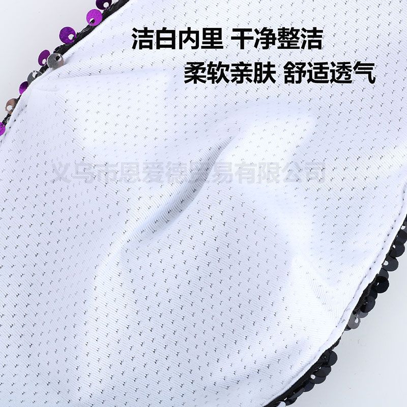 新款跨境个性蛇鳞亮片棉口罩防尘可水洗调节棉布口罩【外贸专供】产品图