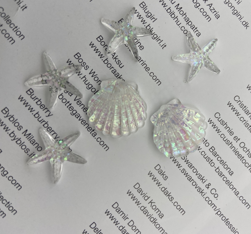 Ocean Series Starfish shell earrings, diy accessories, New core resin flat diamond