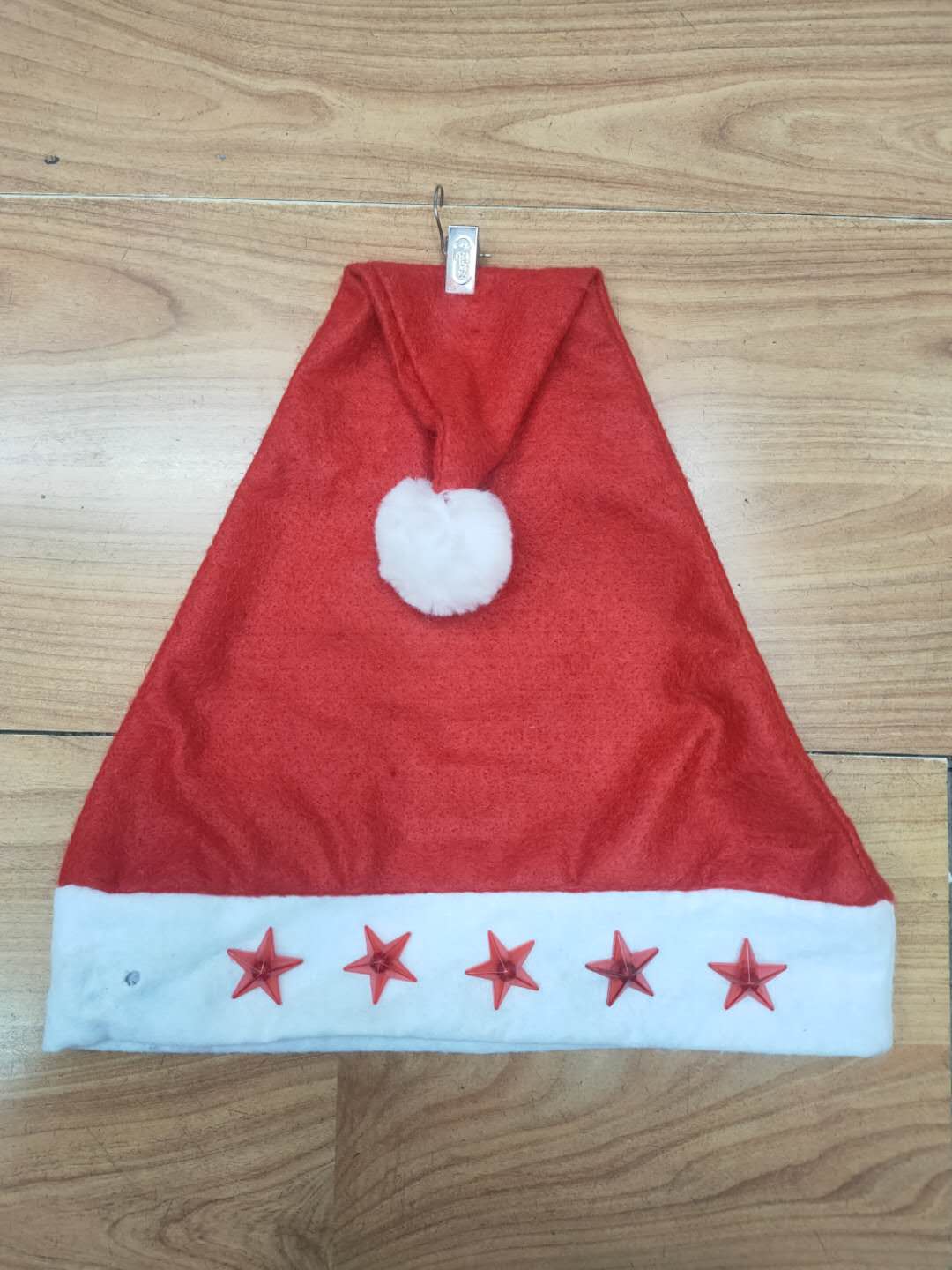 Bright red electronic five star hat Christmas hat with lights Christmas party Christmas decorations hat popular Santa hat manufacturer direct sale thumbnail