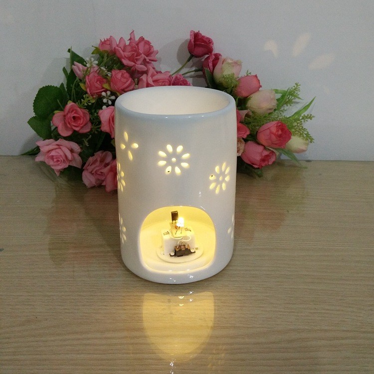 熏香精油炉沉香器具居家摆件蜡烛小夜灯手工镂空陶瓷礼品详情图4