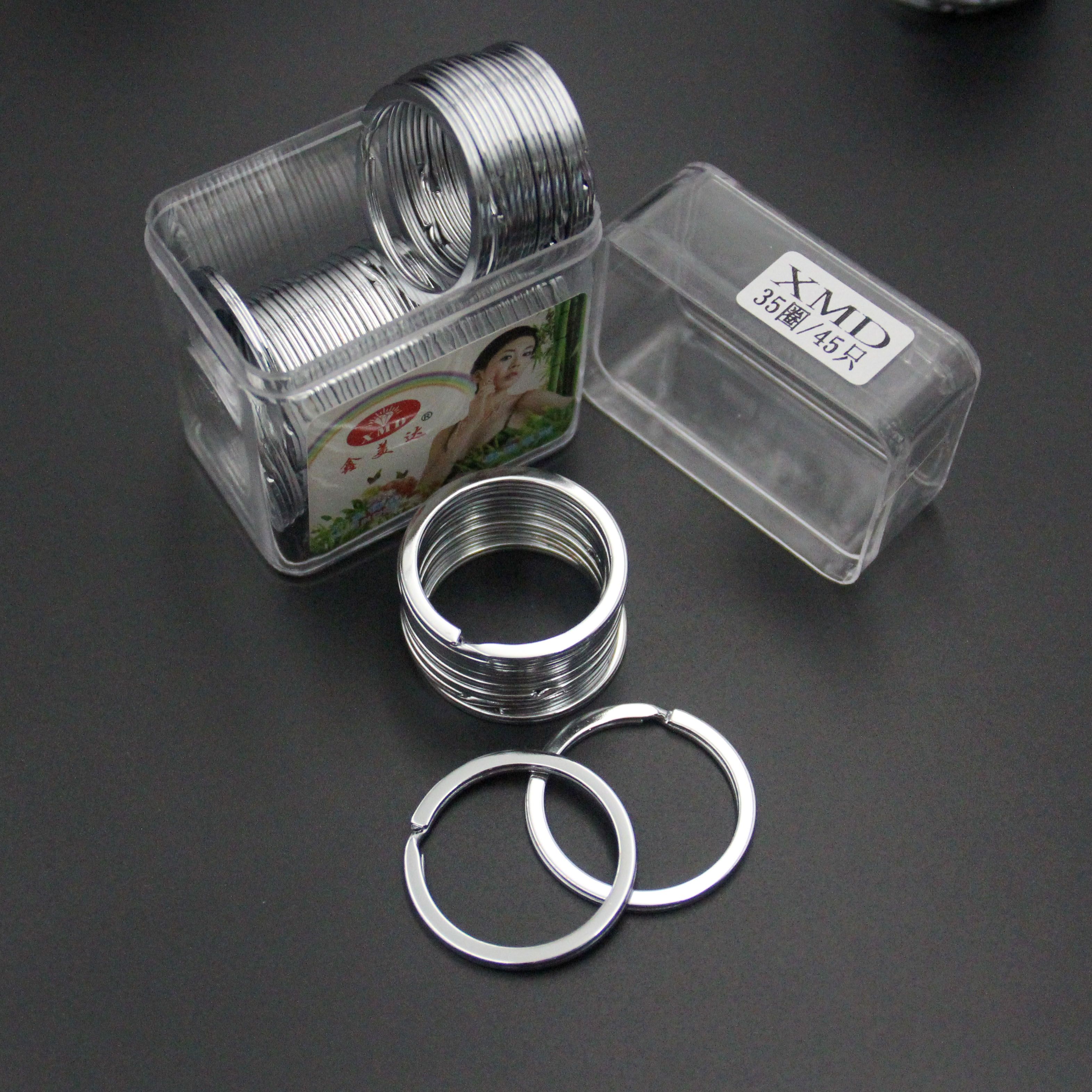 Xinmeida key ring stainless steel accessories Flat ring car key ring metal chrome-plated ring key ring 35mm details Picture