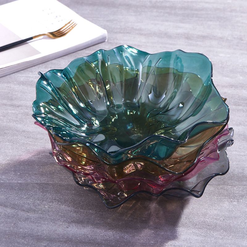 Transparent fruit plate, household coffee table, storage room, candy plate, snack sunflower seed plate, plastic base, creative dried fruit plate, 66P16569 Application Scenario