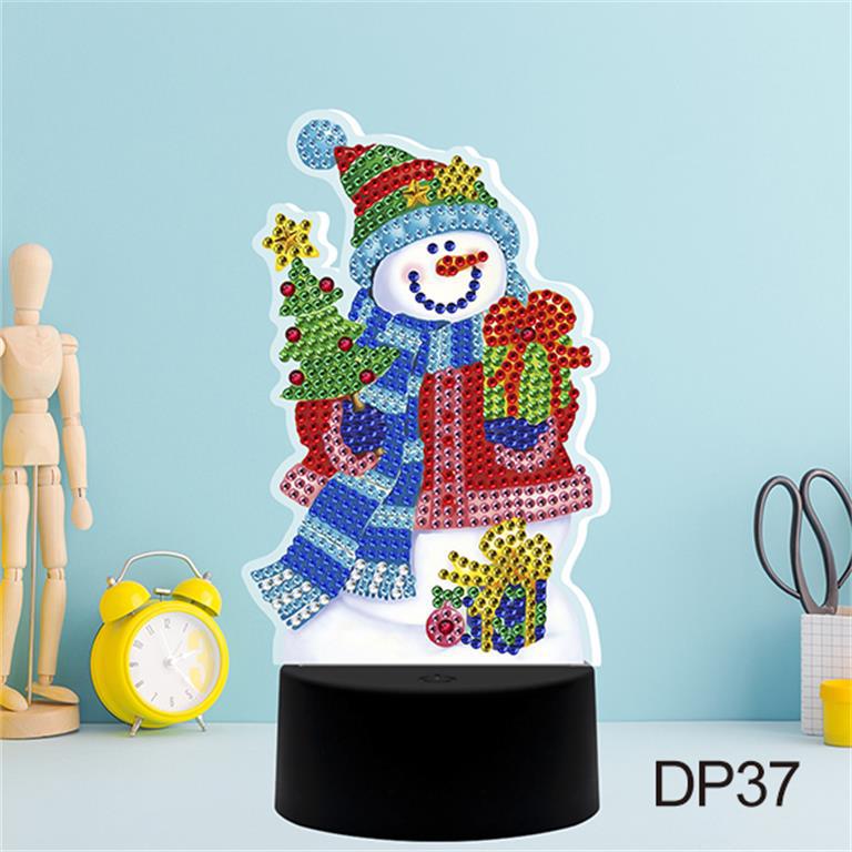 跨境货源DIY钻石画灯牌圣诞万圣节LED7色渐变小夜灯礼品装饰摆件
