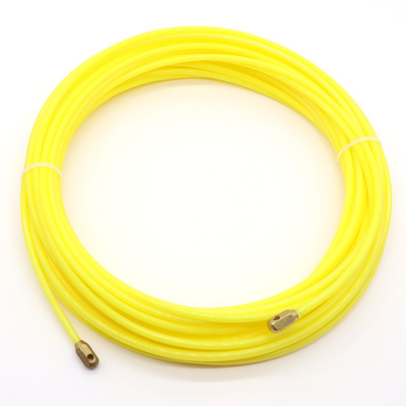 电工电线穿线器黄色尼龙穿墙线钢丝绳拉线器弹簧头可定制量大从优白底实物图