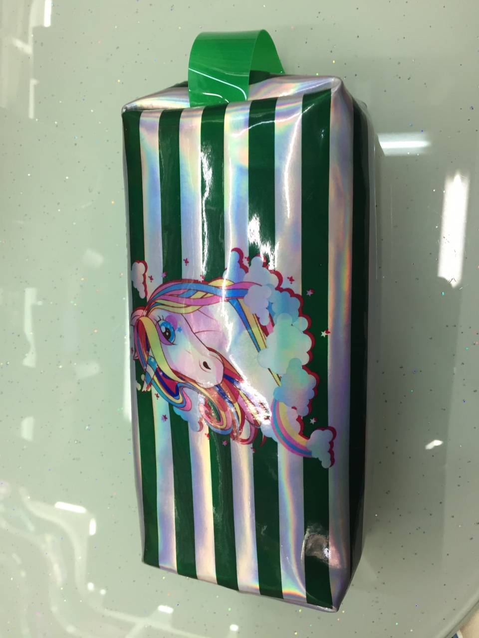 Unicorn pen bag green