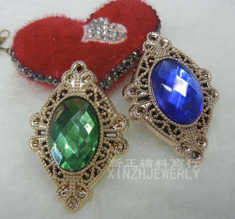 塑料菱形宝石装饰扣DIY服装服饰UV玫瑰金囊亚克力钻批发详情图1