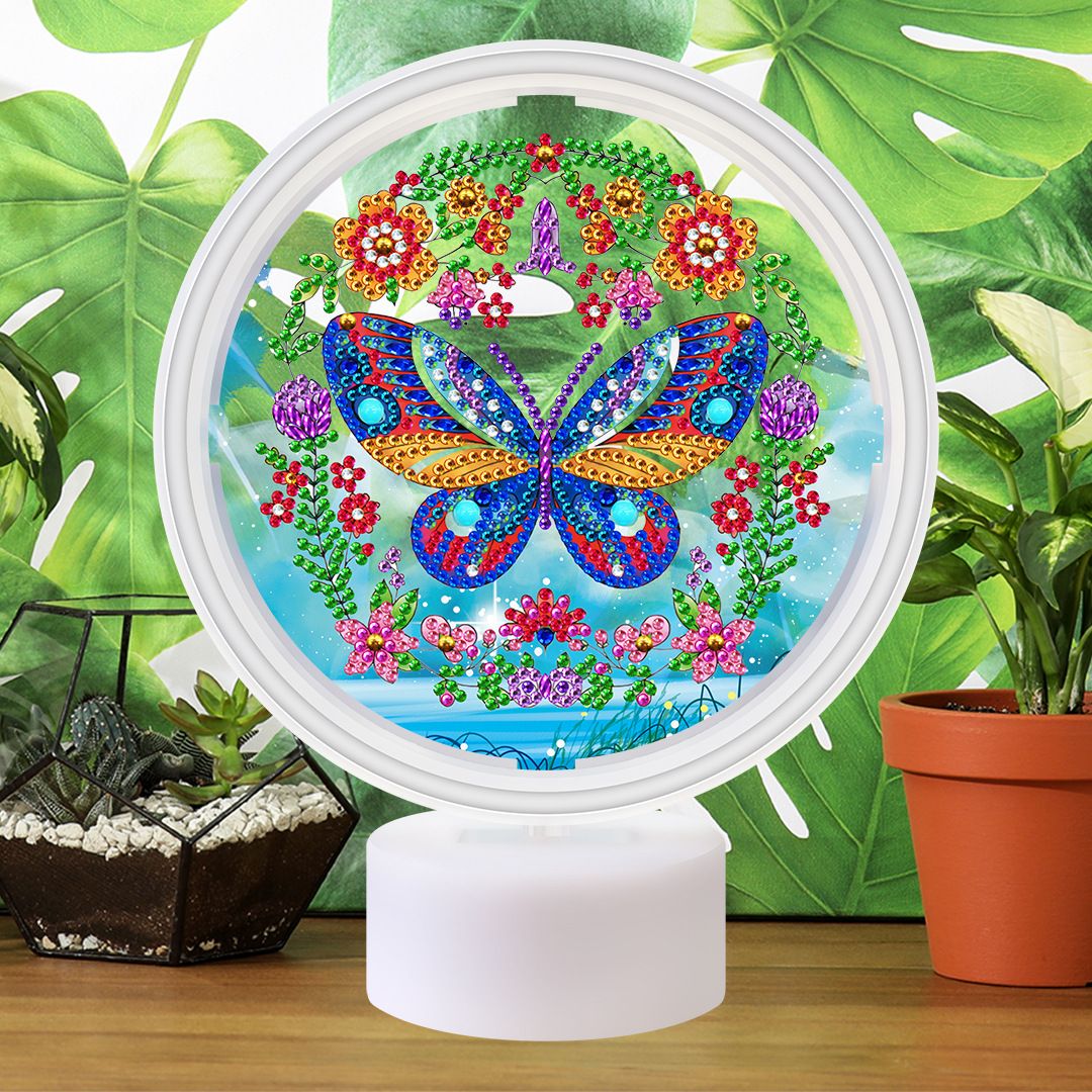 DIY diamond painting butterfly 5D battery case USB neon decorative lamp