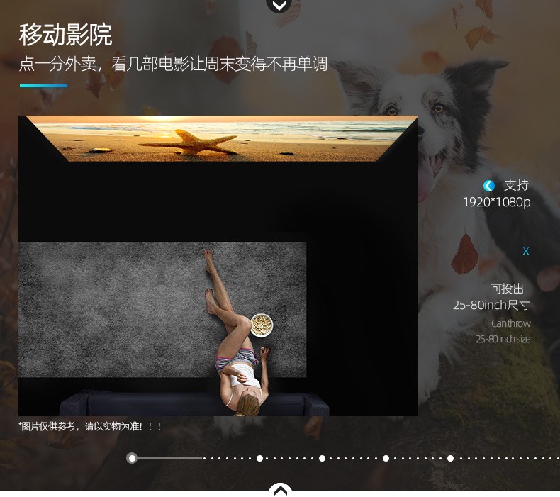 新款814迷你家用投影仪便携 LED微型投影机详情图7