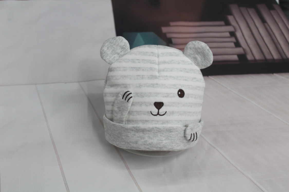 Cotton Striped Bear Hat For Babies Item Picture