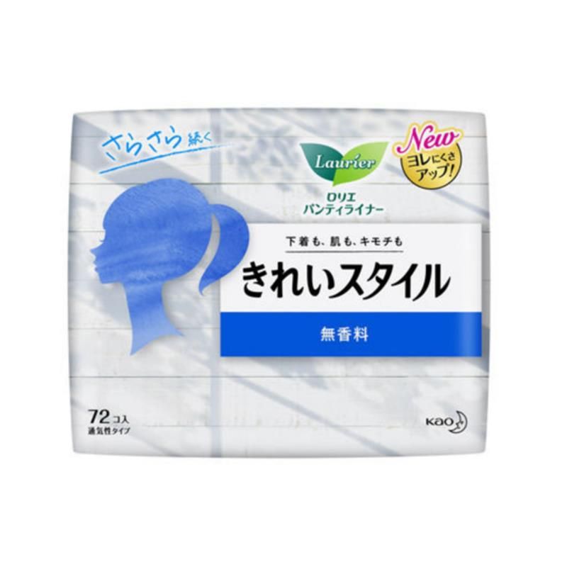 日本原装进口花王Kao乐而雅美丽自在护垫（无香型） 72p 卫生巾母婴产品白底实物图