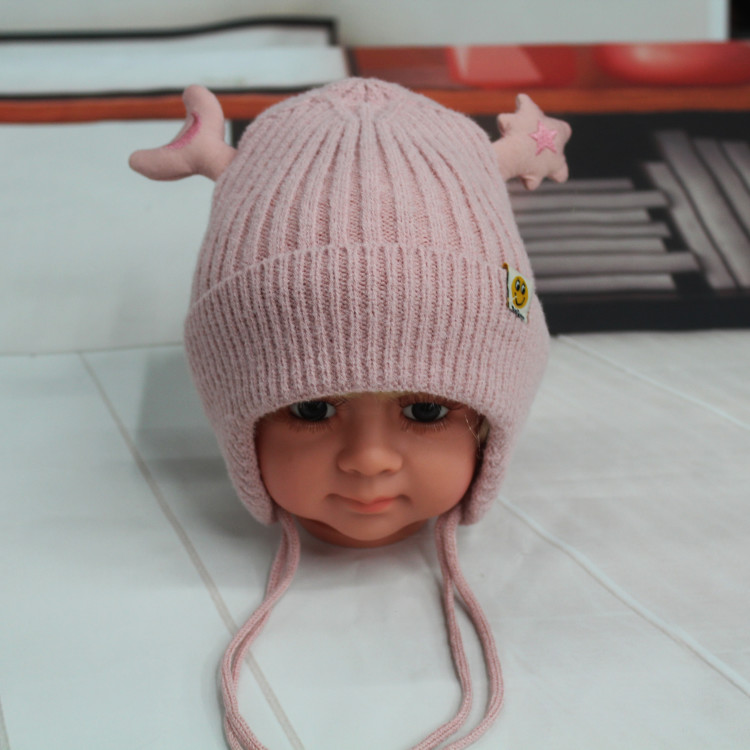 Baby Knitted Cap With Cotton Ear Protection details Picture
