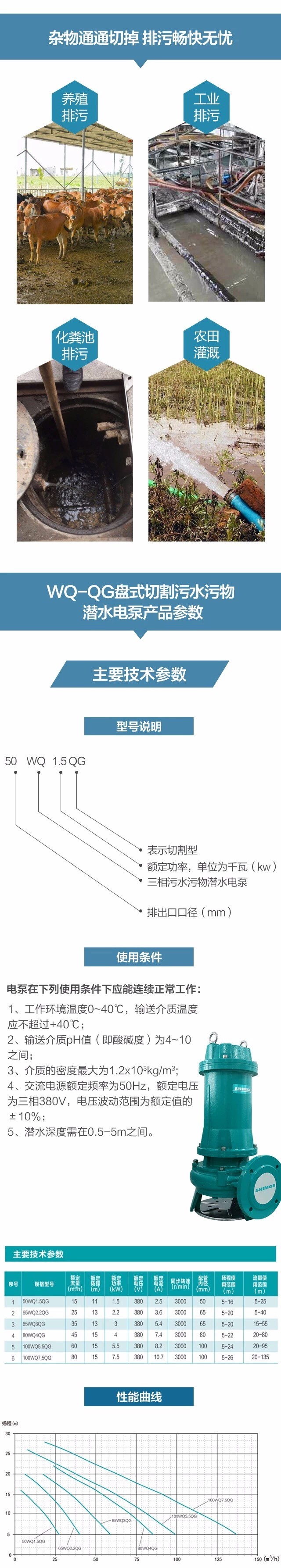 新界切割式污水泵工业污水潜水泵家用化粪池抽粪排污泵详情4