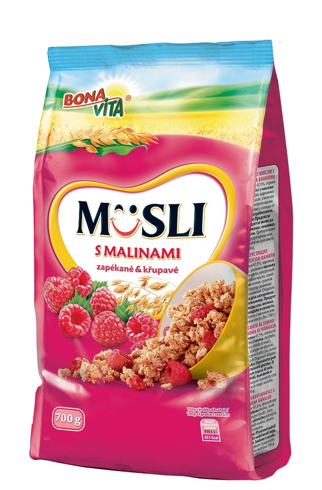 捷克进口波纳维塔BonaVita营养早餐麦片Muslis树莓750g