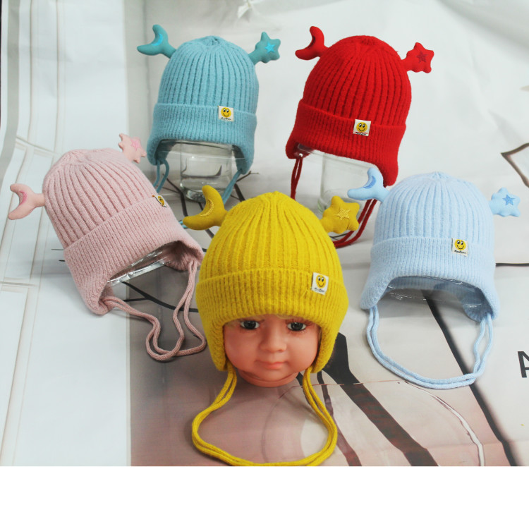 Baby knitted cap with cotton ear protection thumbnail