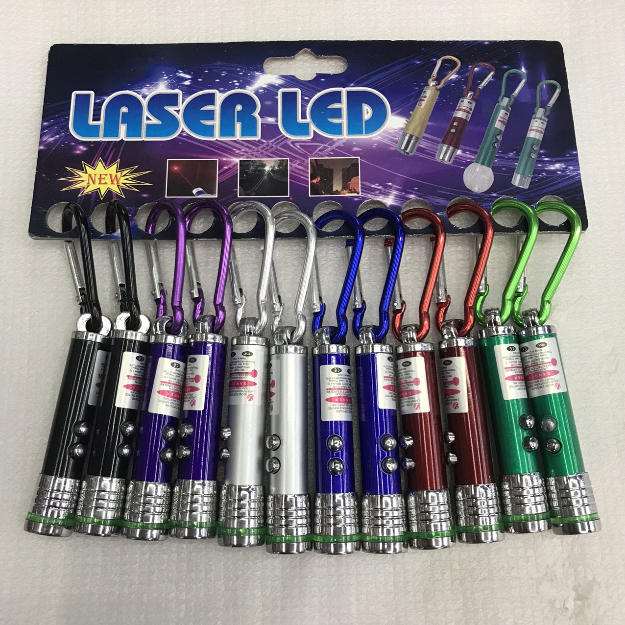 迷你小电筒红外线激光照明钥匙灯登山扣小电子灯教学激光逗猫棒图