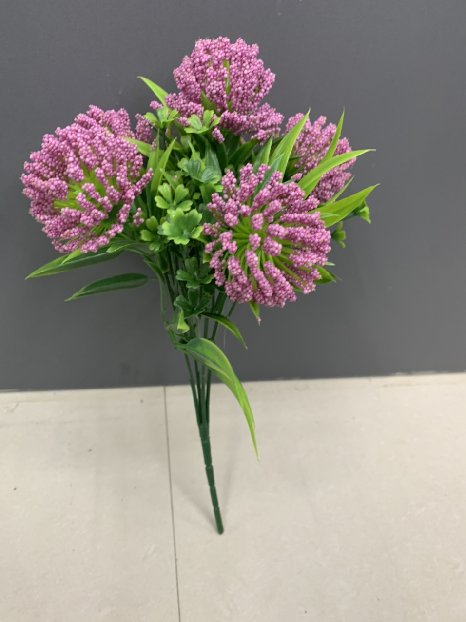 Small bouquets of flowers and small balls