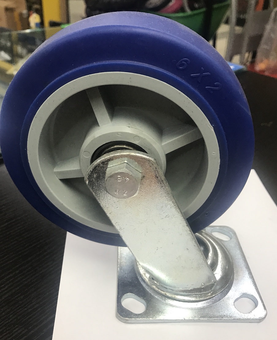 Heavy-duty TPR silent wheels, industrial casters, hand-pushed flat brake wheels