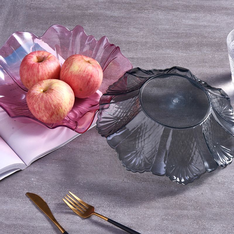 High-transparency European-style multi-color plastic fruit plate that won't break. Living room snack and candy plate. Modern household melon seed plate, 66P16570 Application Scenario