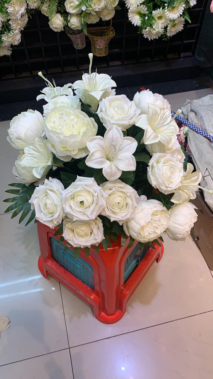 24头百合玫瑰仿真花