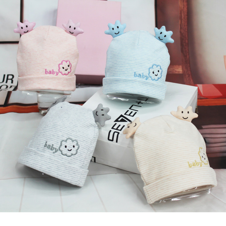 小星星新生儿纯棉帽子