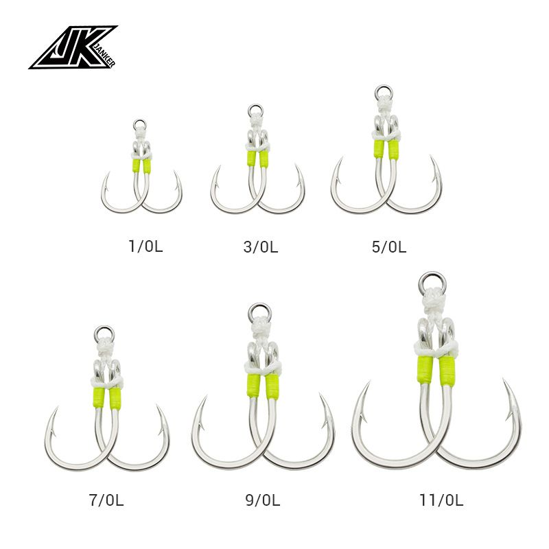 JK Swordman deep-sea iron plate hook pencil wave climbing wave scrabble bait hook luminous tail hook corrosion resistant boat fishing Luja double hook PACJ Application Scenario