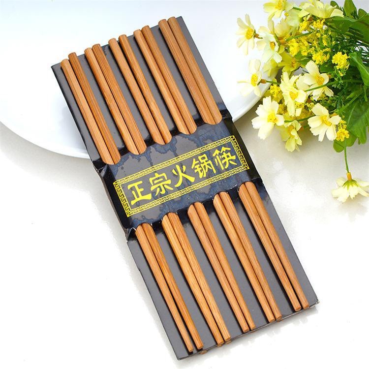 Natural bamboo chopsticks home set, bamboo and wood chopsticks, hot pot chopsticks, unpainted and unwaxed Chinese anti-slip chopsticks set