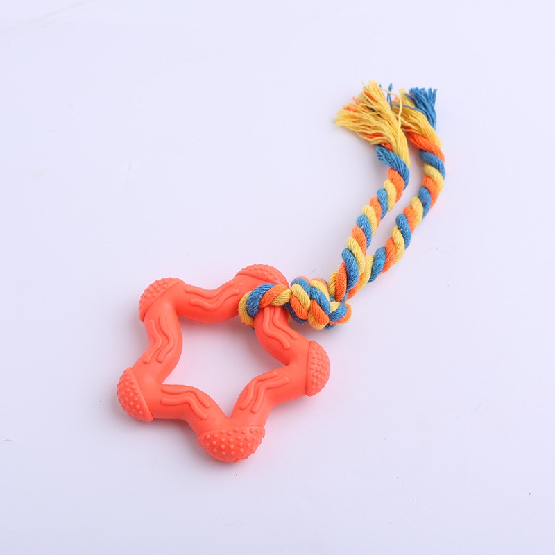 宠物TPR橡胶玩具 创意五角星带绳无毒玩具 狗狗宠物用品厂家批发4