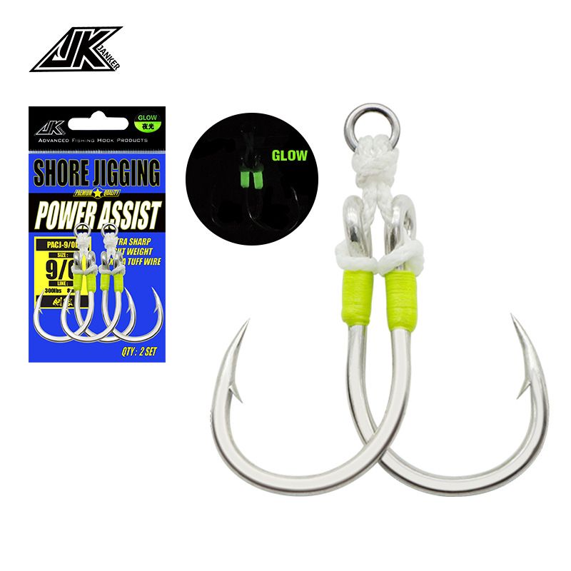 JK Swordman deep-sea iron plate hook pencil wave climbing wave scrabble bait hook luminous tail hook corrosion resistant boat fishing Luja double hook PACJ full figure