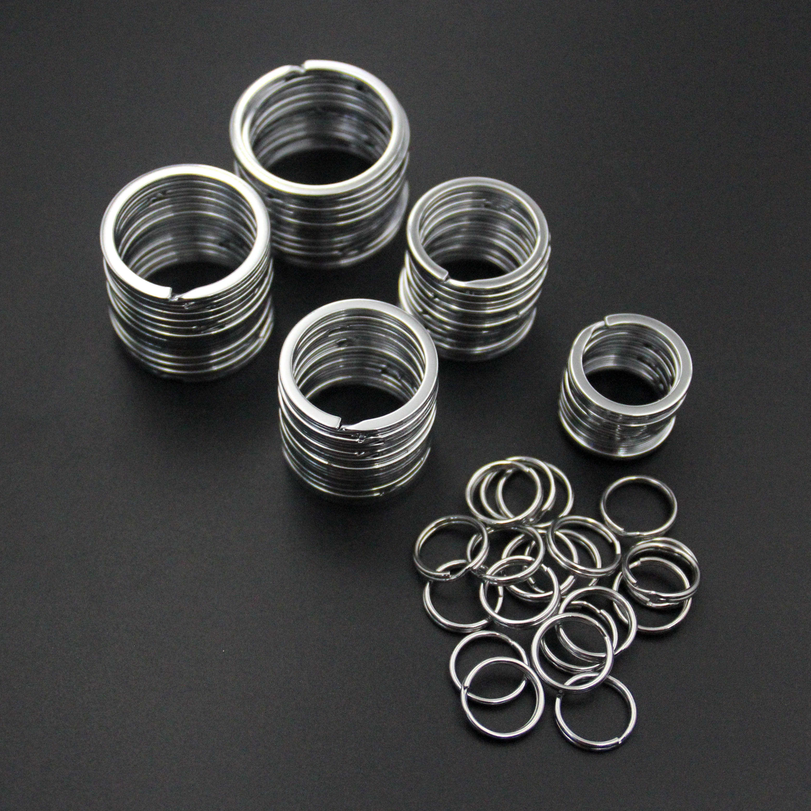 Xinmeida key ring stainless steel accessories Flat ring car key ring metal chrome-plated ring key ring 35mm Specification image