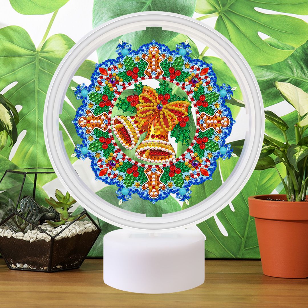 创意DIY钻石画 5d钻石绣套件发光装饰画幻彩霓虹灯圣诞摆件