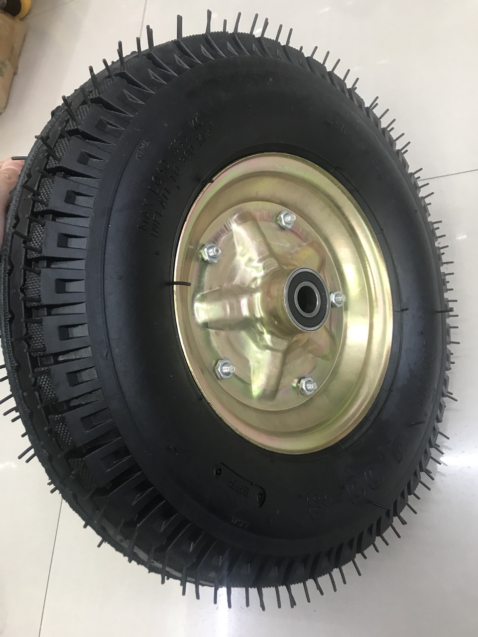 400-8 inflatable wheel factory direct sales of high-quality rubber inflatable wheels for tiger carts and handcart wheels 3